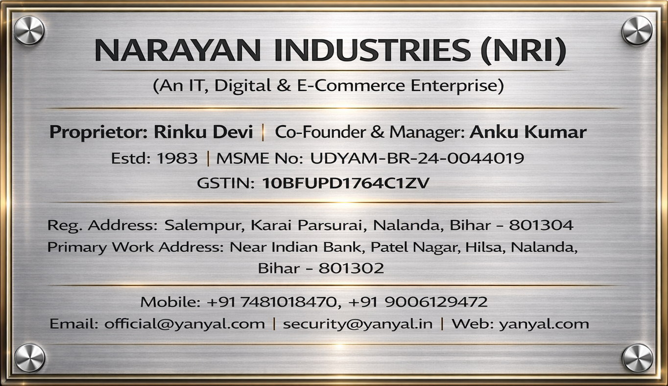 Narayan Industries Plaque